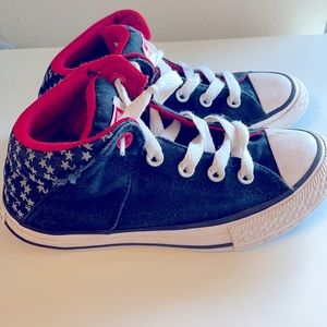 Kids Converse size 1.5 US black/red/gray/white